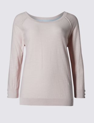 Pure Cotton 3/4 sleeve Jumper